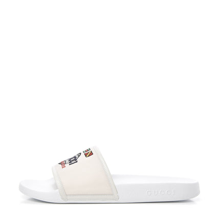 Gucci Canvas Worldwide Mens Pursuit Slide Sandals 10 White 1 of 8