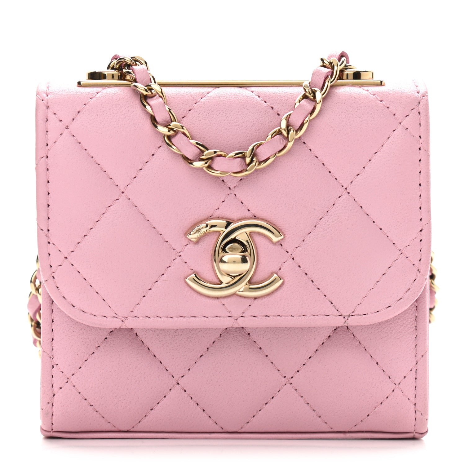 Chanel Lambskin Quilted Mini Trendy CC Clutch With Chain Dark Pink 1 of 10