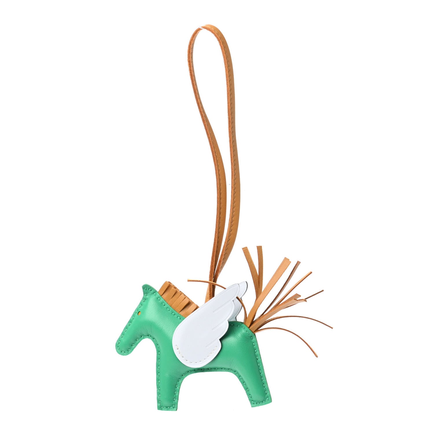 Hermes Milo Lambskin Grigri Rodeo Pegase Horse Bag Charm PM Menthe Sesame Bleu Brume 1 of 4
