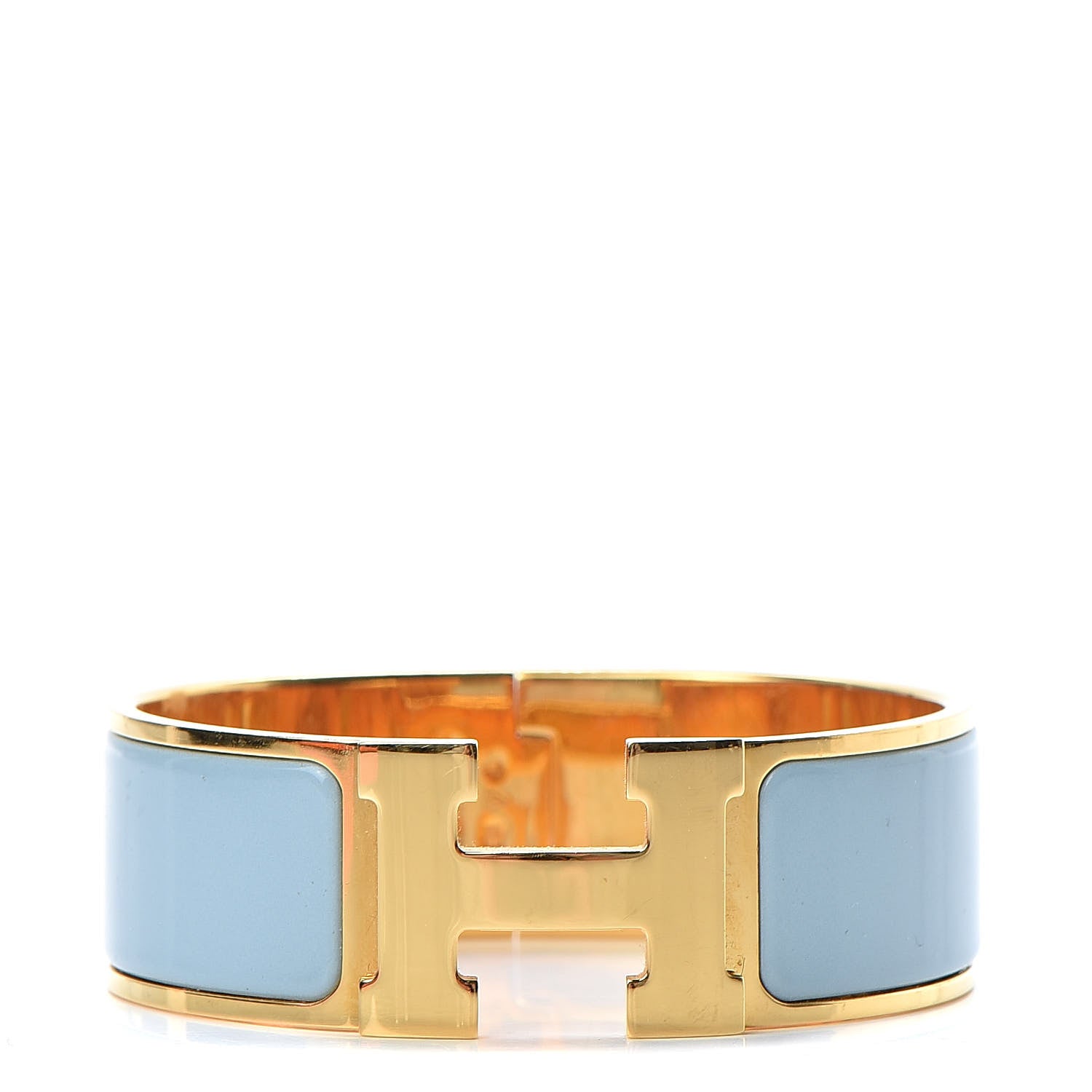Hermes Enamel Clic Clac H Wide Bracelet PM Aigue Marine 1 of 8