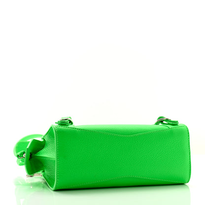 Balenciaga Grained Calfskin Neo Classic Silver Hardware Mini City Fluo Green 4 of 10