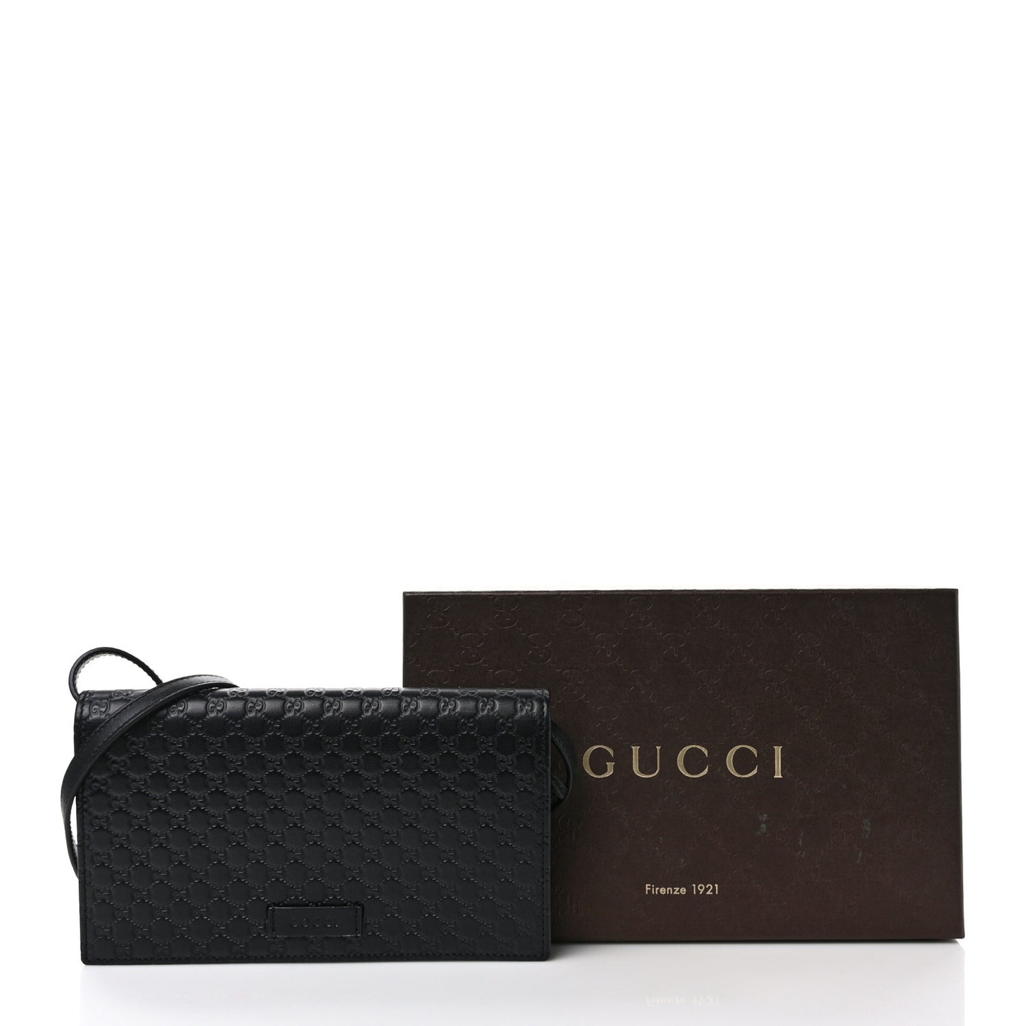 Microguccissima Crossbody Wallet Black