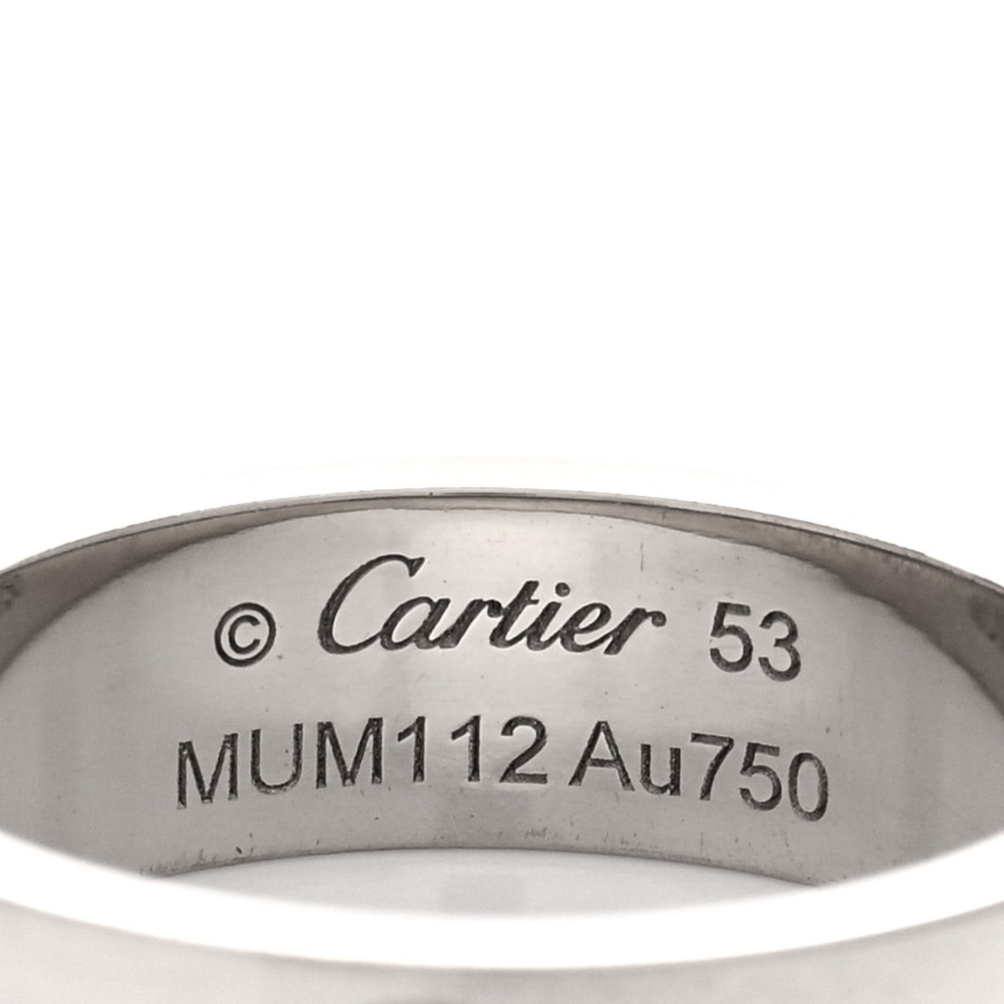 18K White Gold 5.5mm LOVE Ring 53 6.5