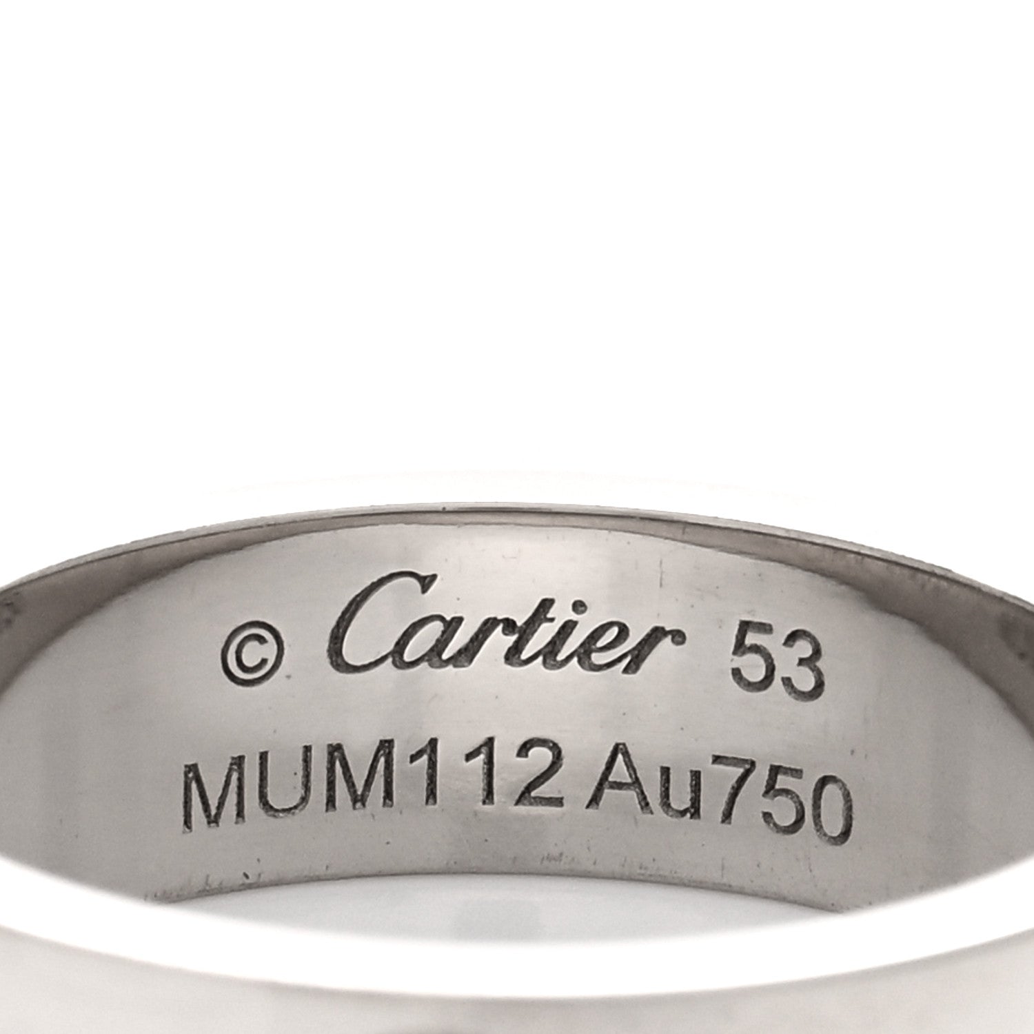 Cartier 18K White Gold 5.5mm LOVE Ring 53 6.5 4 of 5