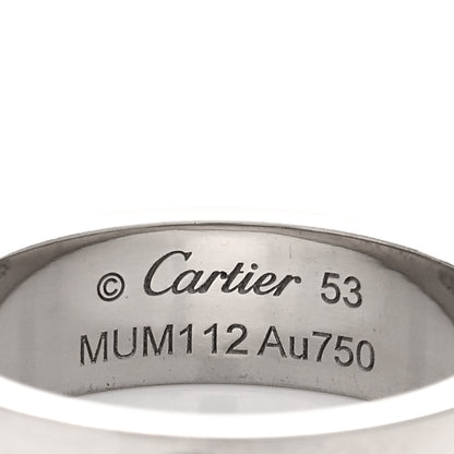 Cartier 18K White Gold 5.5mm LOVE Ring 53 6.5 4 of 5