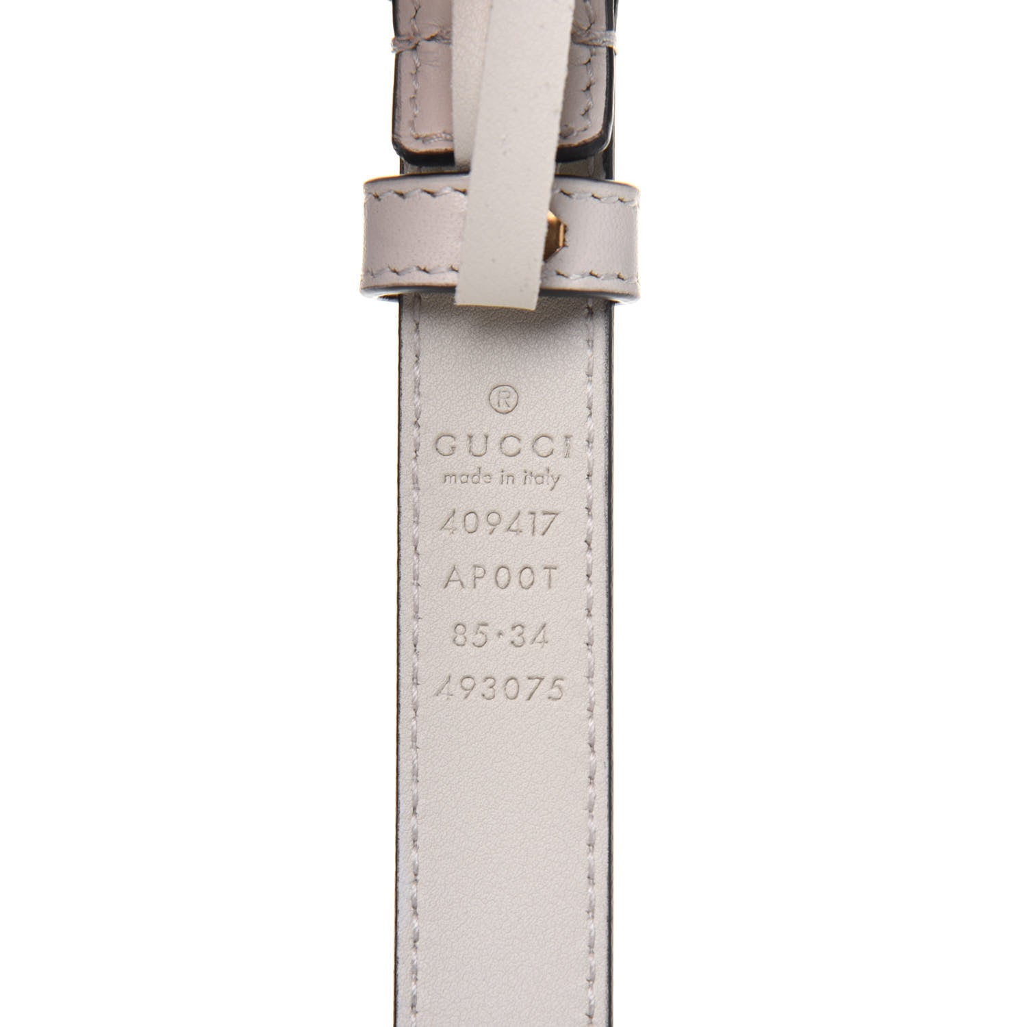 Gucci Calfskin Double G 20mm Belt 85 34 Mystic White 3 of 8