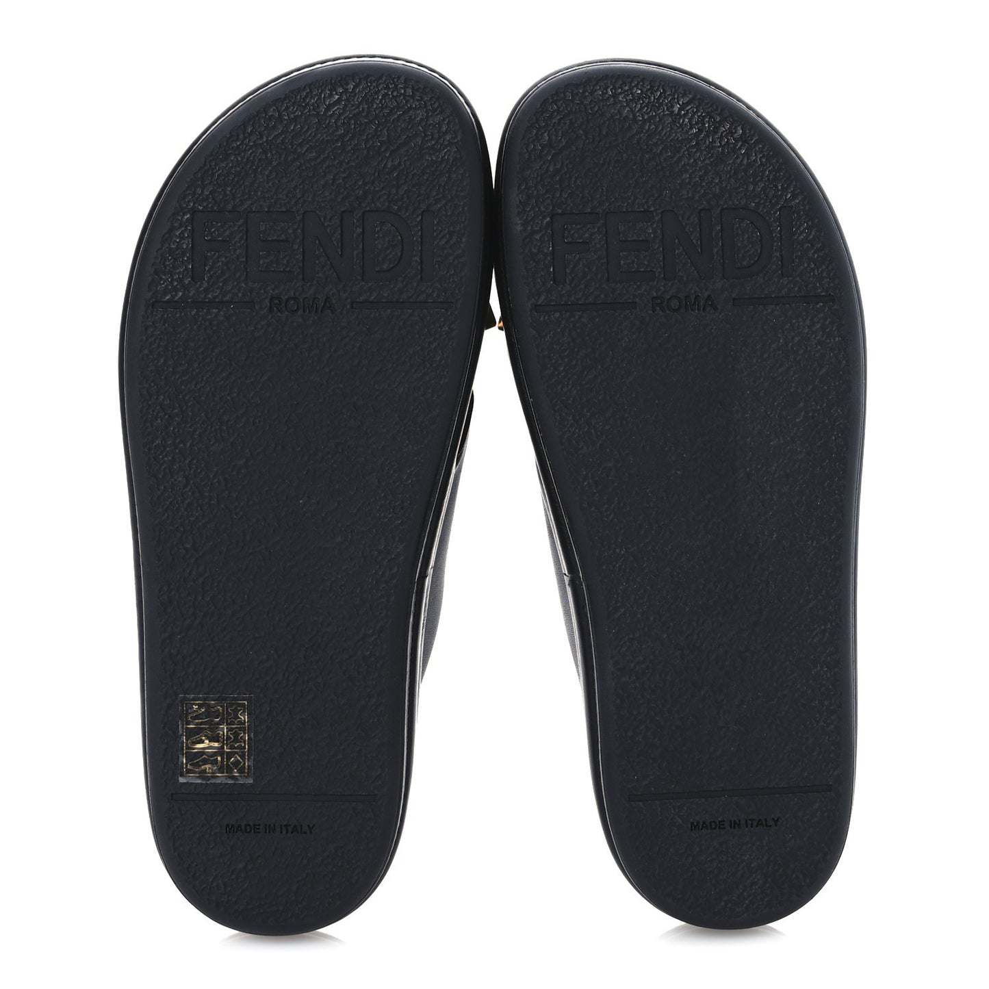 Vitello Womens Fendigraphy Slide Sandals 36 Black