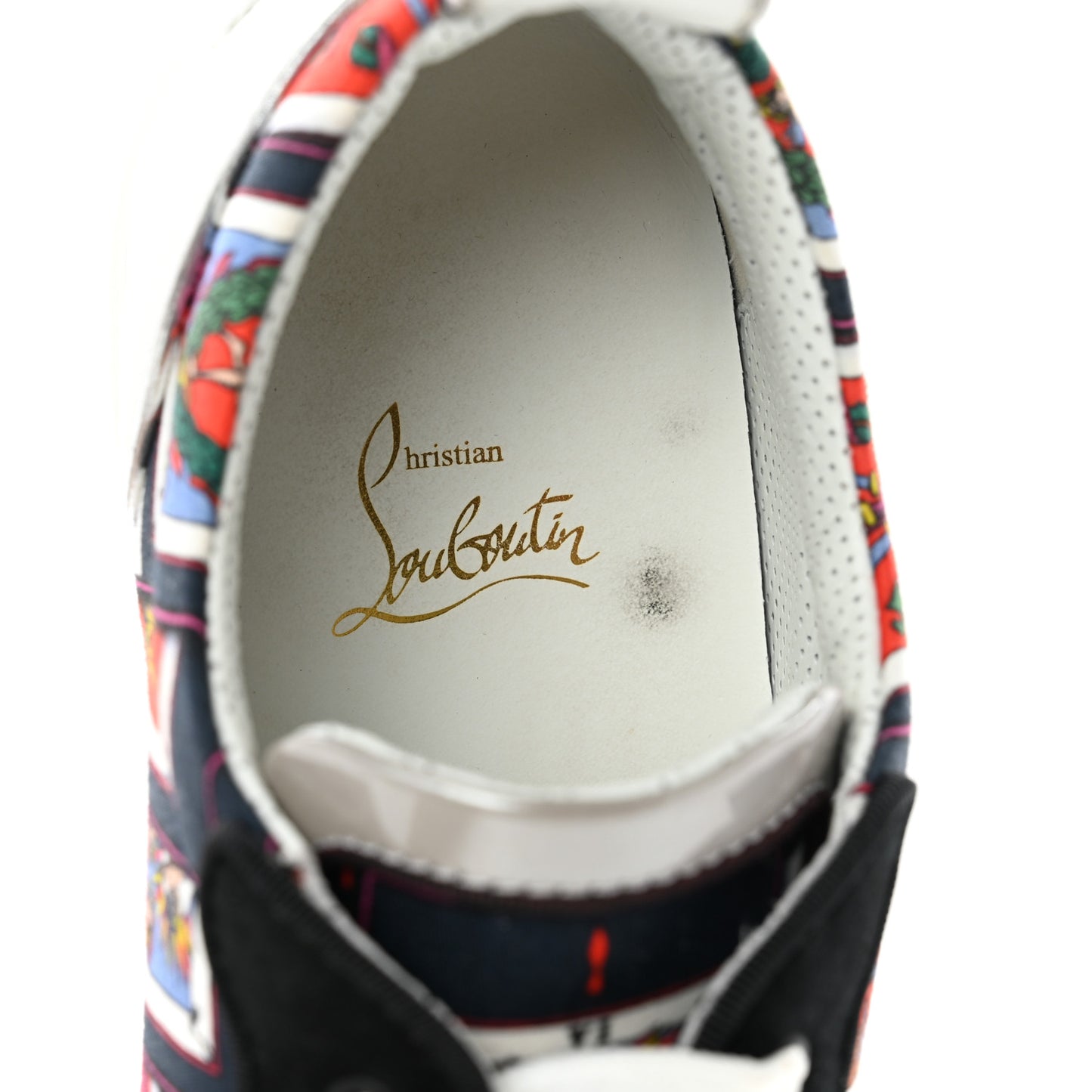 Calfskin Mens Louis Junior Spikes Orlato Flat Sneakers 42 Black Multi