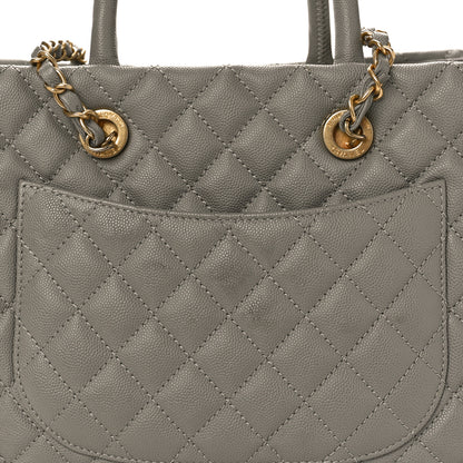 Chanel Caviar Quilted Coco Handle Shopping Tote Grey 10 of 10