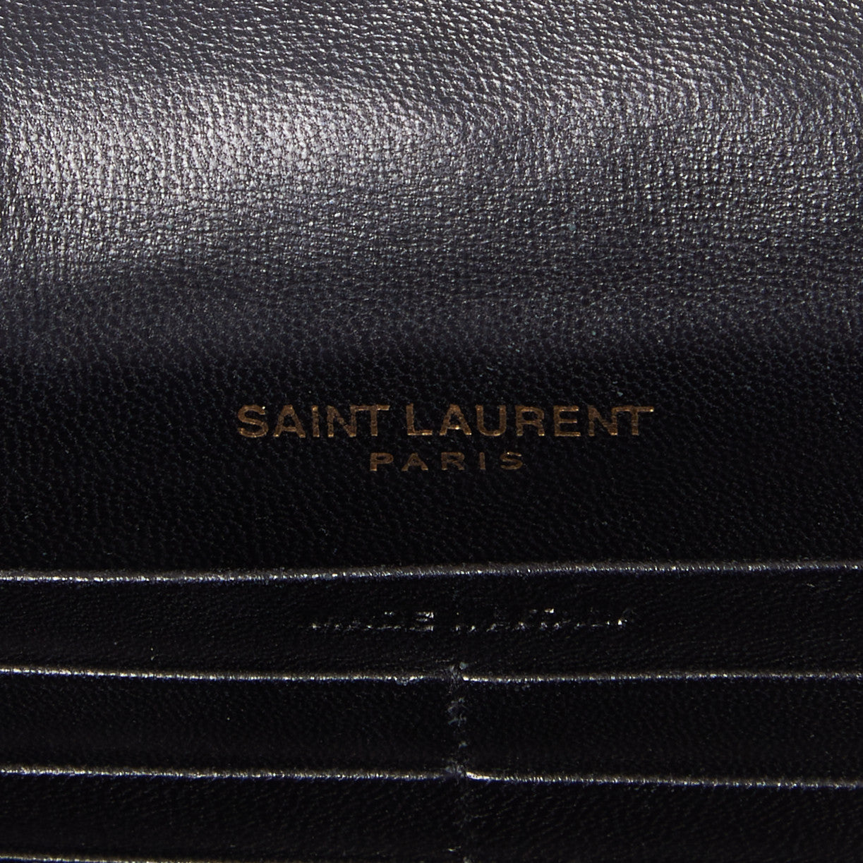 Velvet Crystal Embellished Monogram Kate Chain Wallet Black