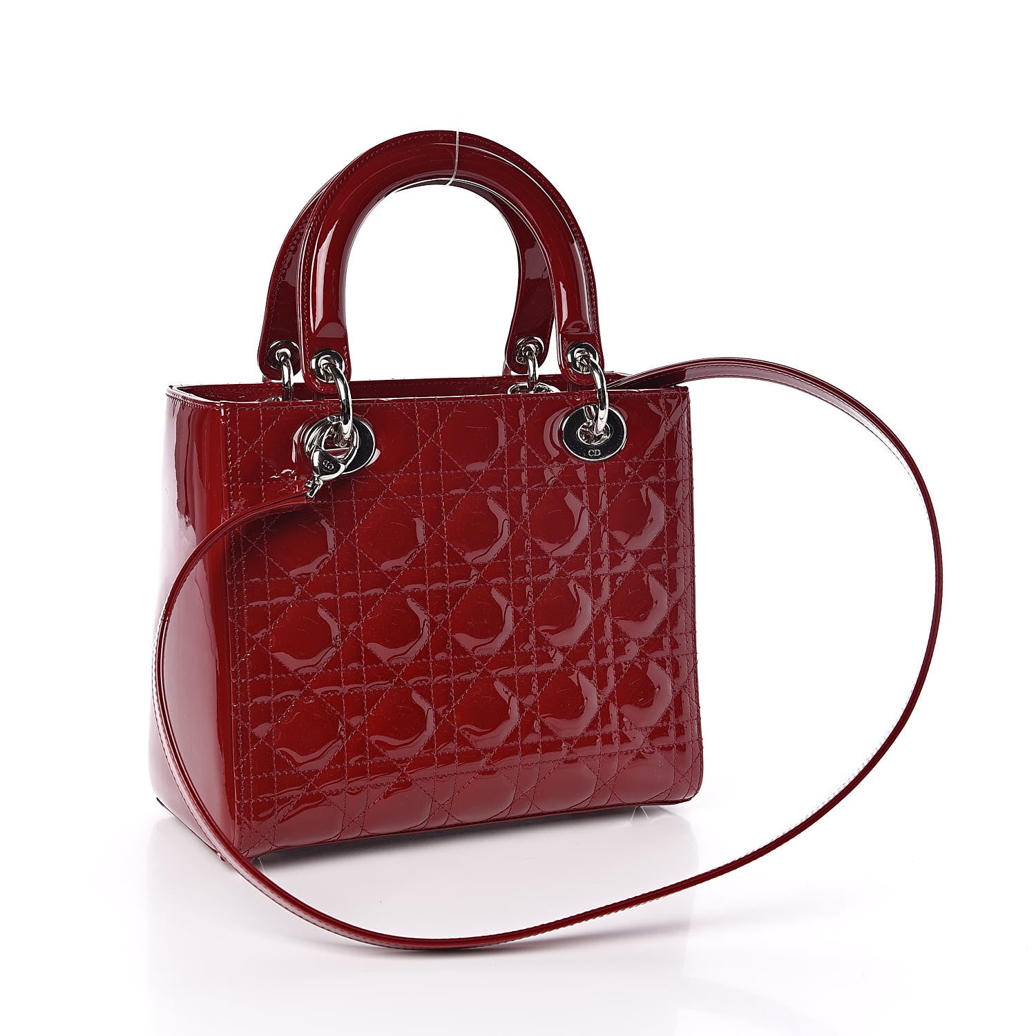 Christian Dior Patent Cannage Medium Lady Dior Red 3 of 10