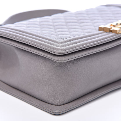 Chanel Caviar Quilted New Medium Boy Flap Grey 8 of 10