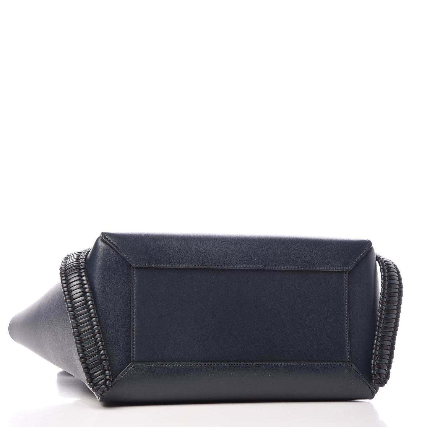 Smooth Calfskin Micro Bi-Color Braided Belt Bag Dark Sea