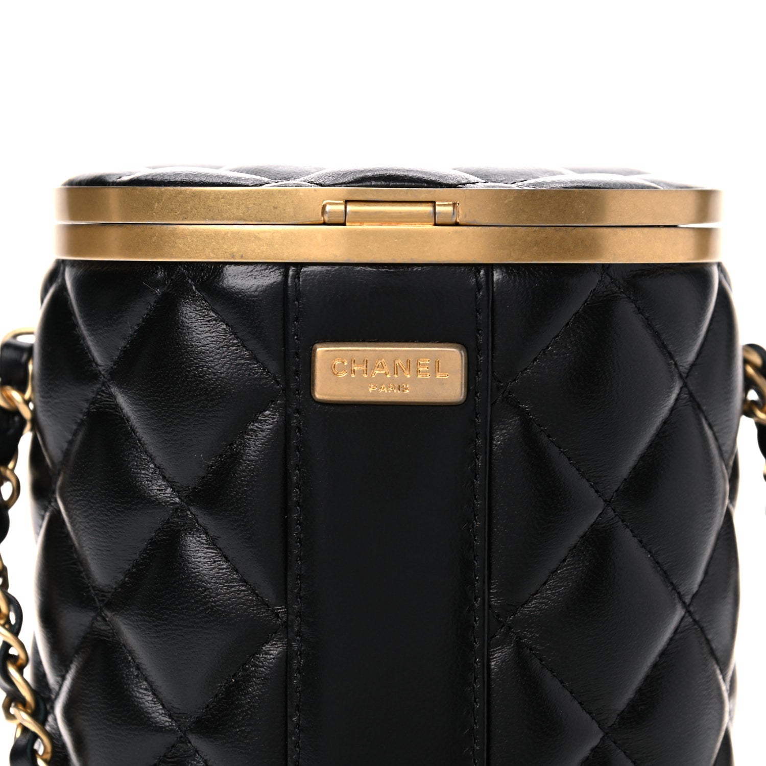 Chanel Lambskin Quilted Crown Box Bag Black 10 of 13