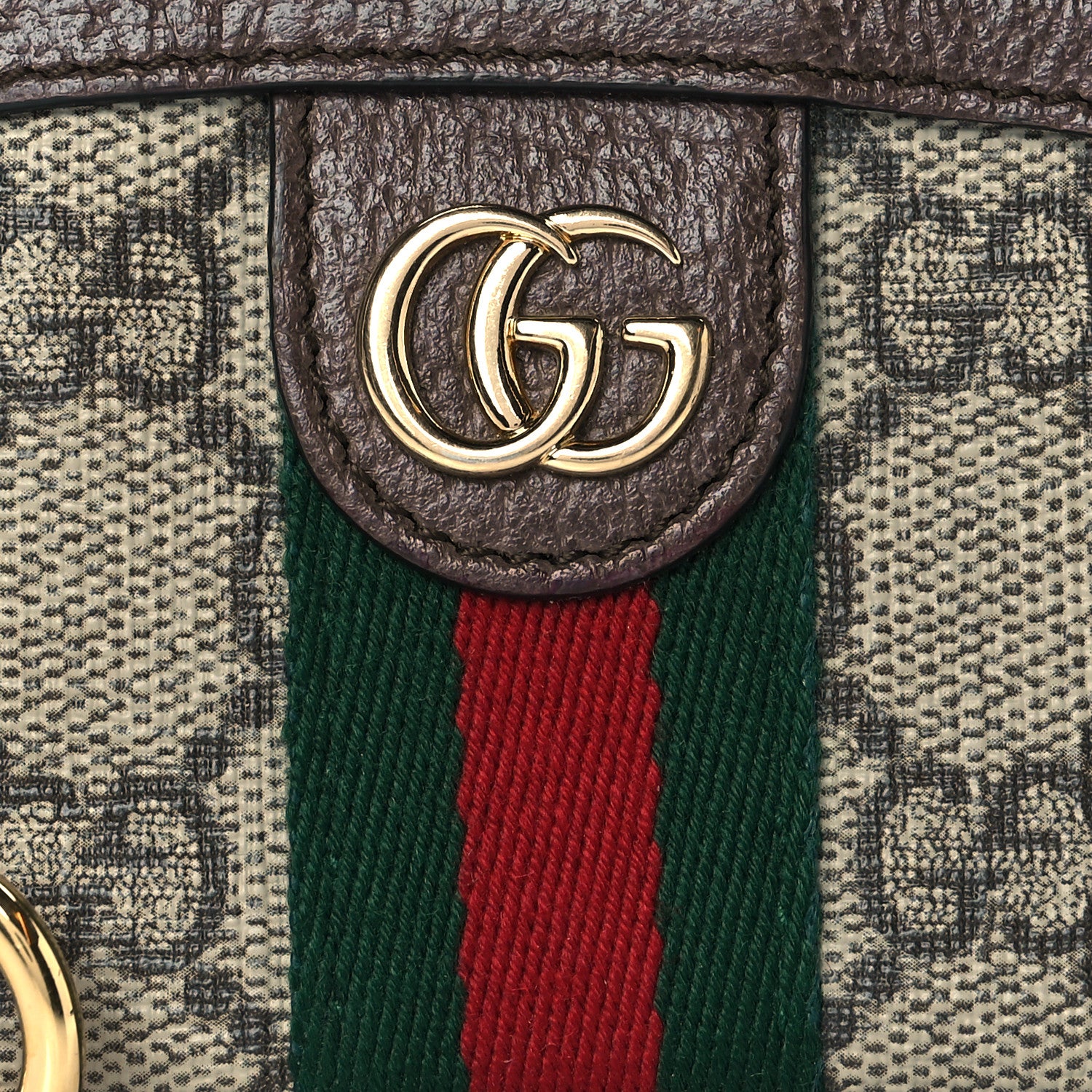 Gucci GG Supreme Monogram Web Ophidia Dome Key Pouch Beige New Acero 8 of 11