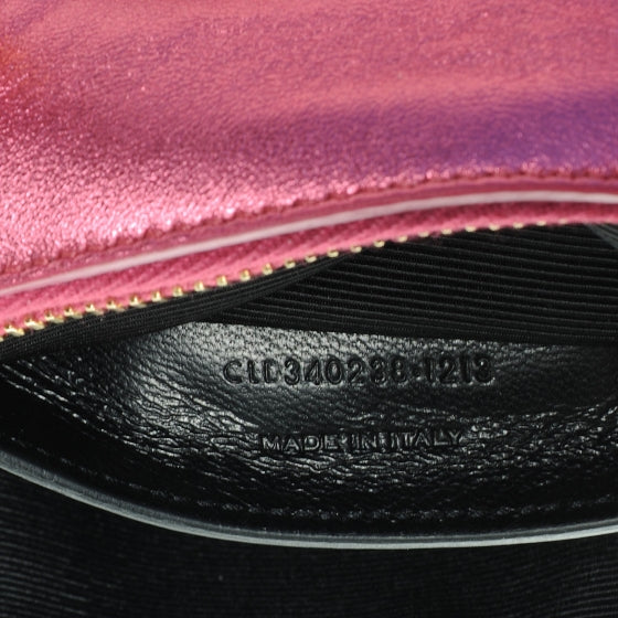 Saint Laurent Metallic Leather Classic Duffle Toy Pink 7 of 8
