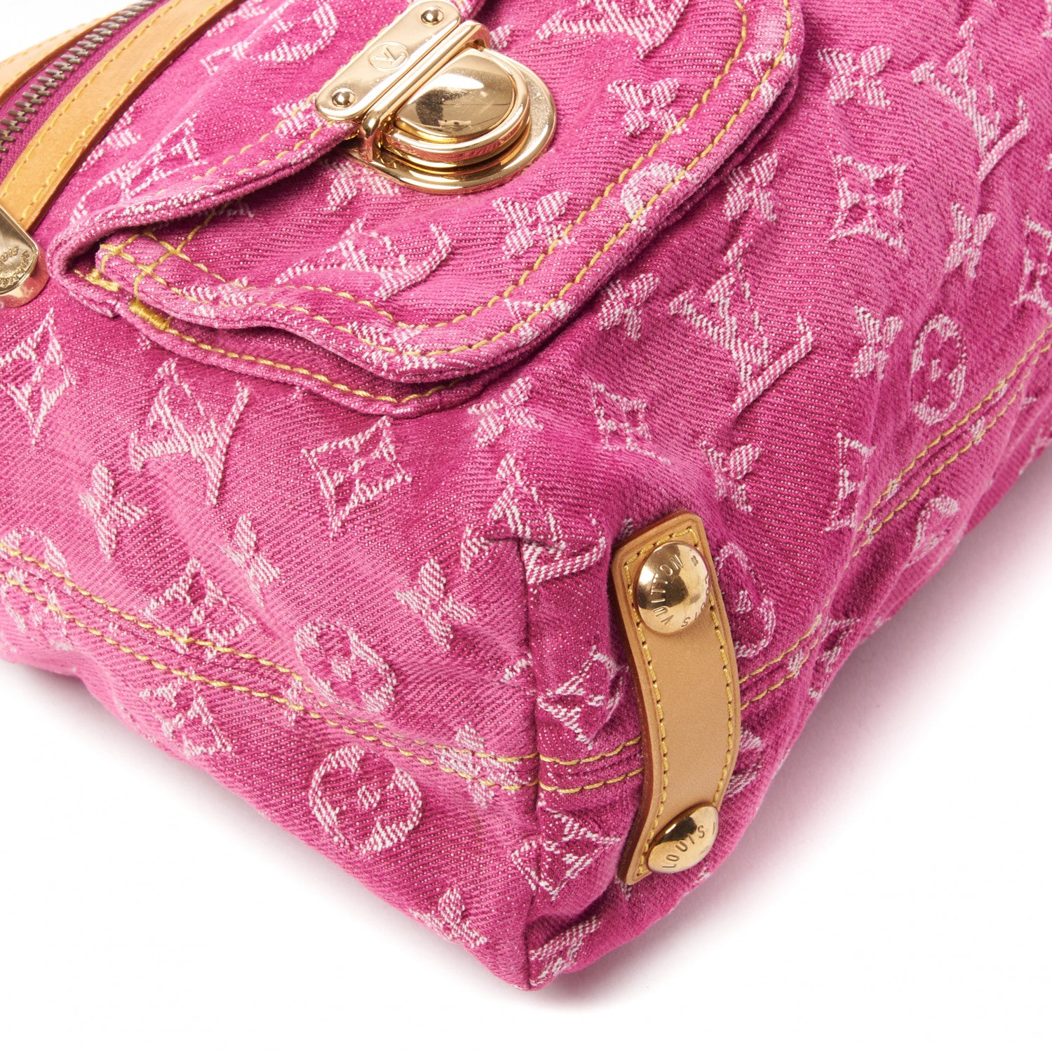 Louis Vuitton Denim Baggy PM Fuchsia 6 of 8