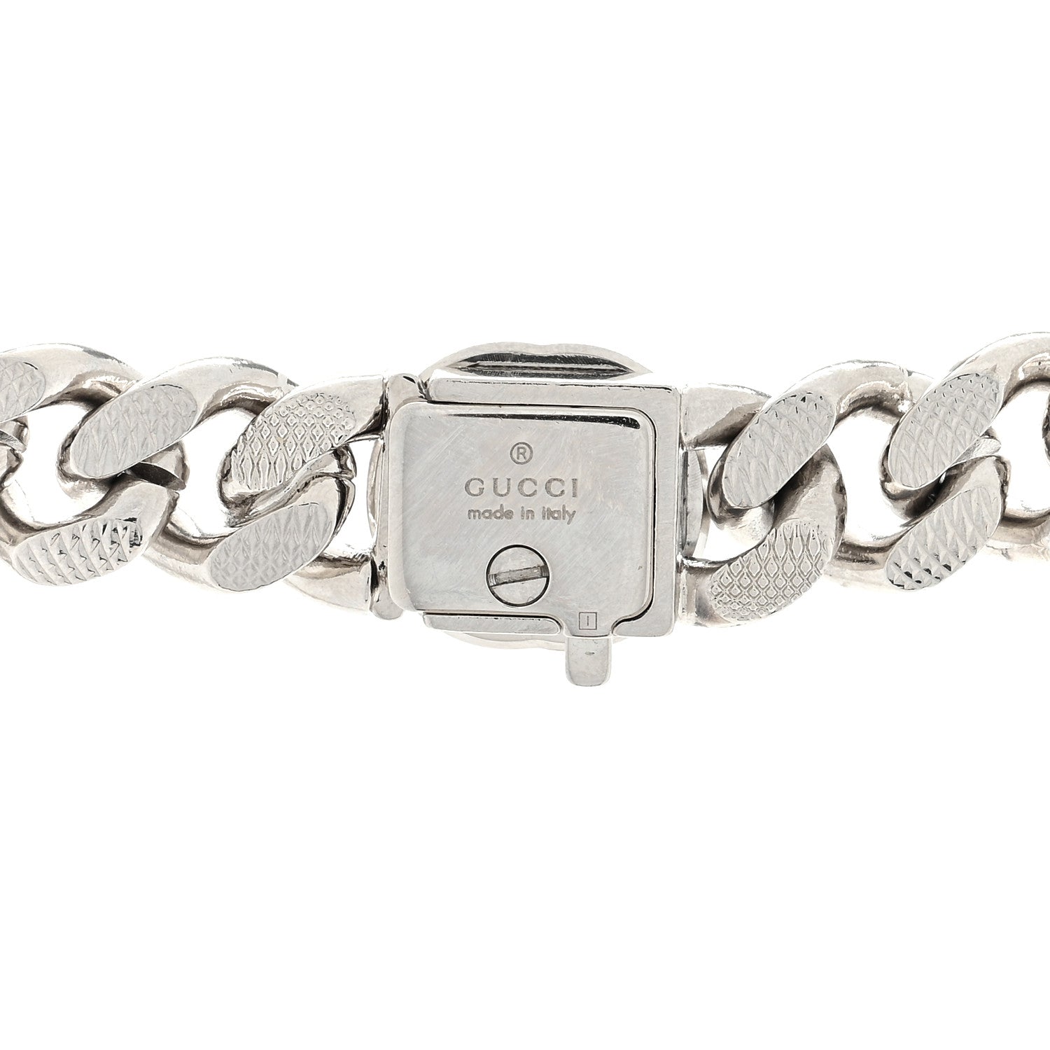 Gucci Palladium Script Logo Interlocking Chain Necklace 3 of 3