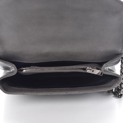 Saint Laurent Sheepskin Matelasse Chevron Monogram Medium College Bag Light Coal 5 of 13