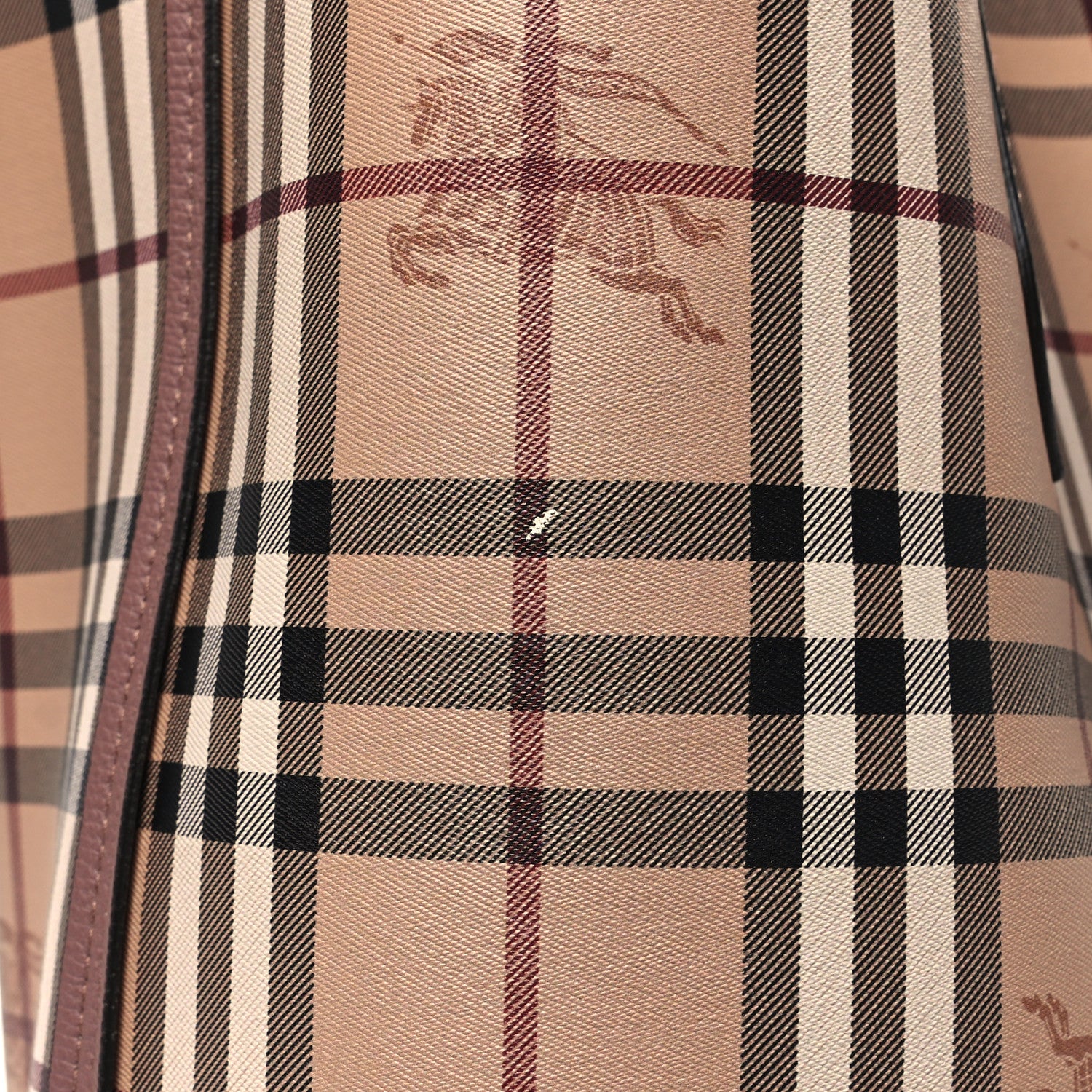 Burberry Grainy Calfskin Haymarket Check Medium Reversible Tote Light Elderberry 17 of 21