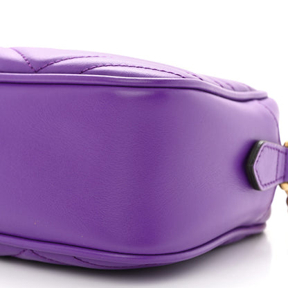 Gucci Calfskin Matelasse Small GG Marmont Chain Shoulder Bag Shine Purple 10 of 10