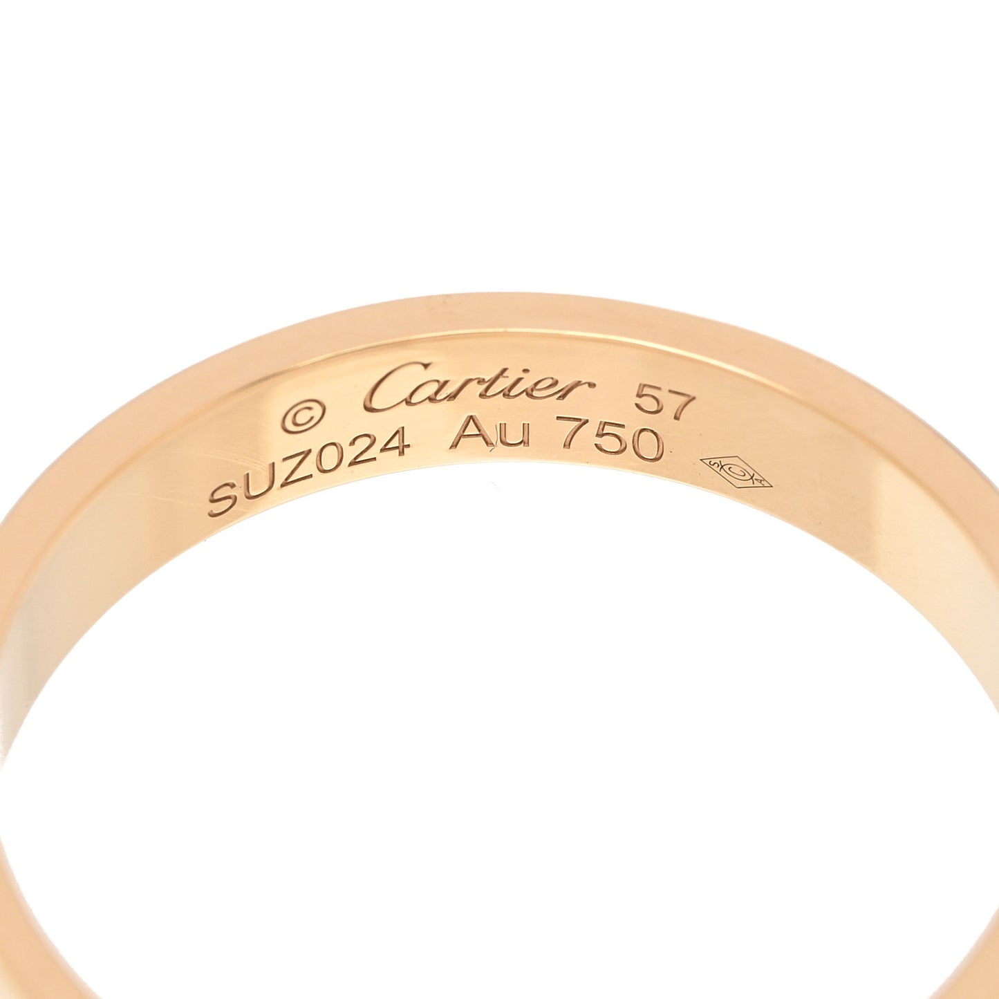 18K Yellow Gold 3.5mm LOVE Wedding Band Ring 57 8