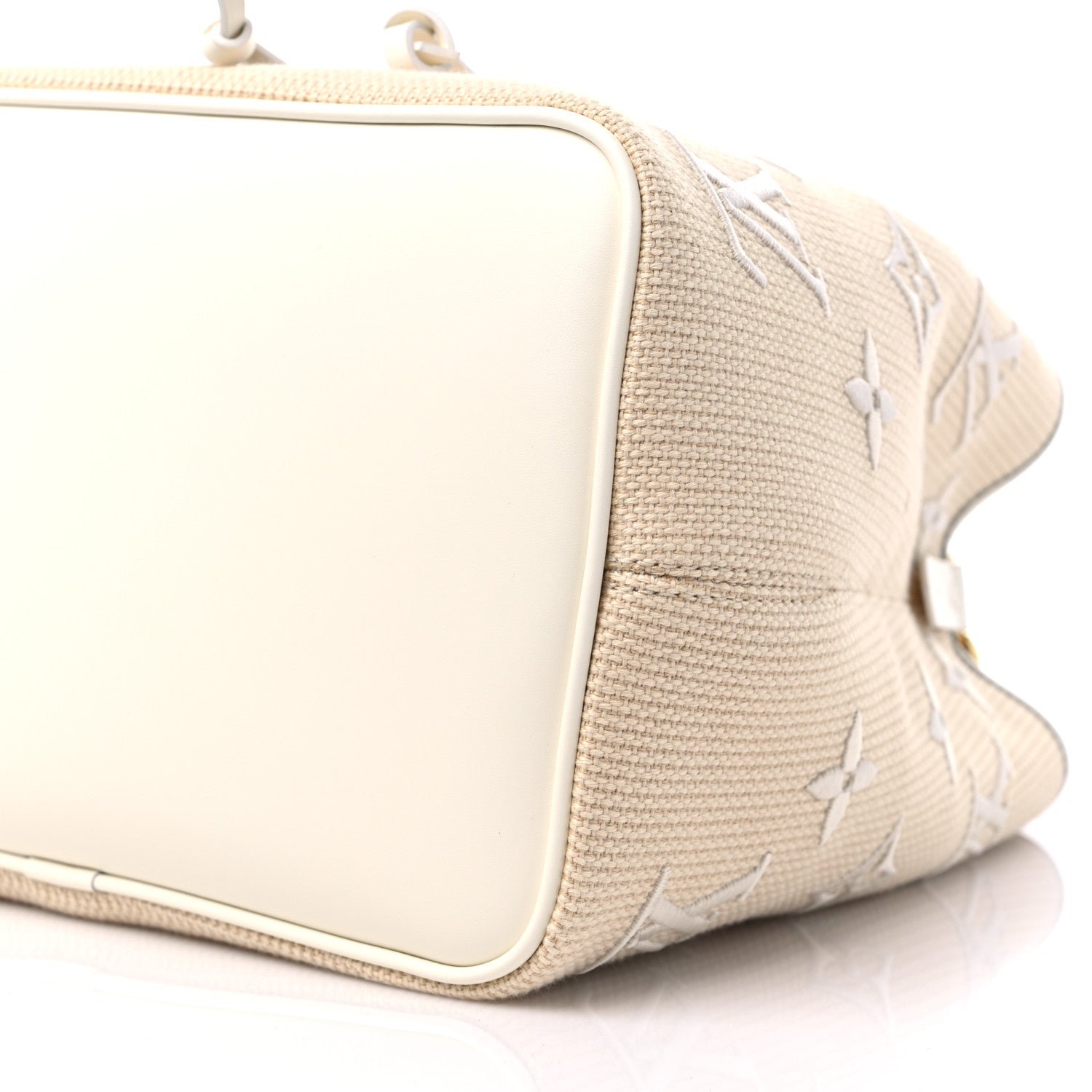 Louis Vuitton Cotton Monogram Embroidered Neonoe MM Beige White 8 of 8