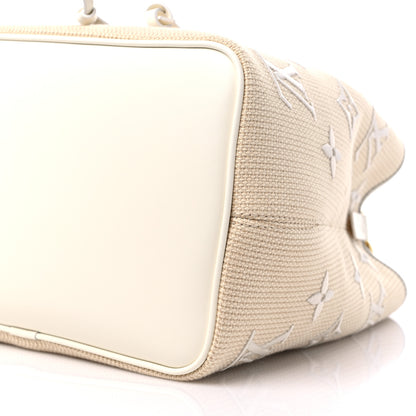 Louis Vuitton Cotton Monogram Embroidered Neonoe MM Beige White 8 of 8