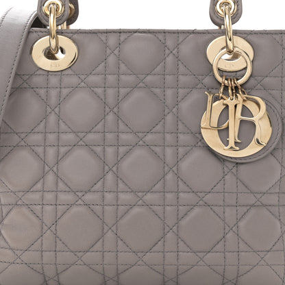 Christian Dior Lambskin Cannage Medium Lady Dior Grey 9 of 12