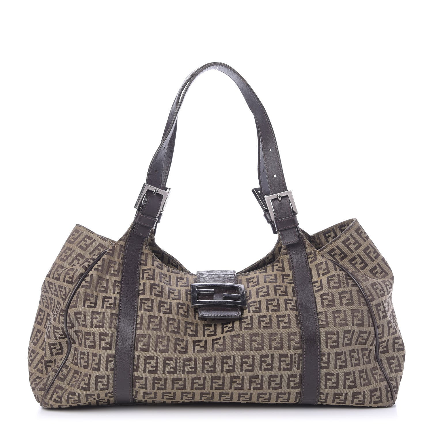Fendi Zucchino Small Tote Dark Brown 1 of 17