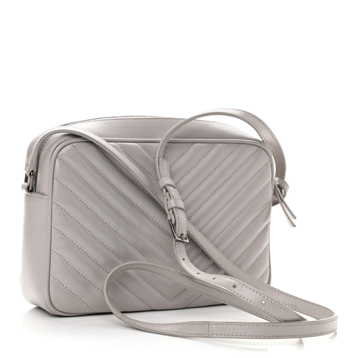 Saint Laurent Calfskin Matelasse Monogram Lou Camera Bag Granite 3 of 9