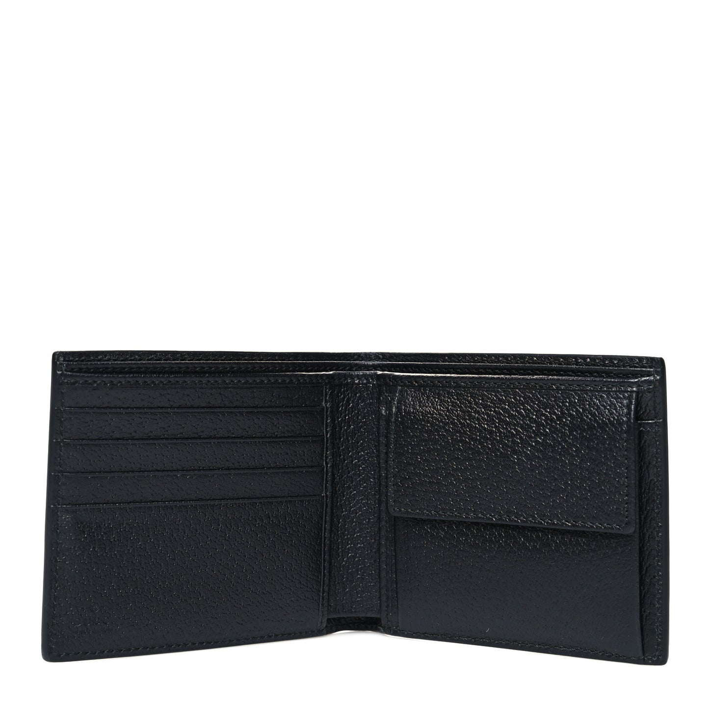 Textured Calfskin GG Marmont Bi-Fold Coin Wallet Black