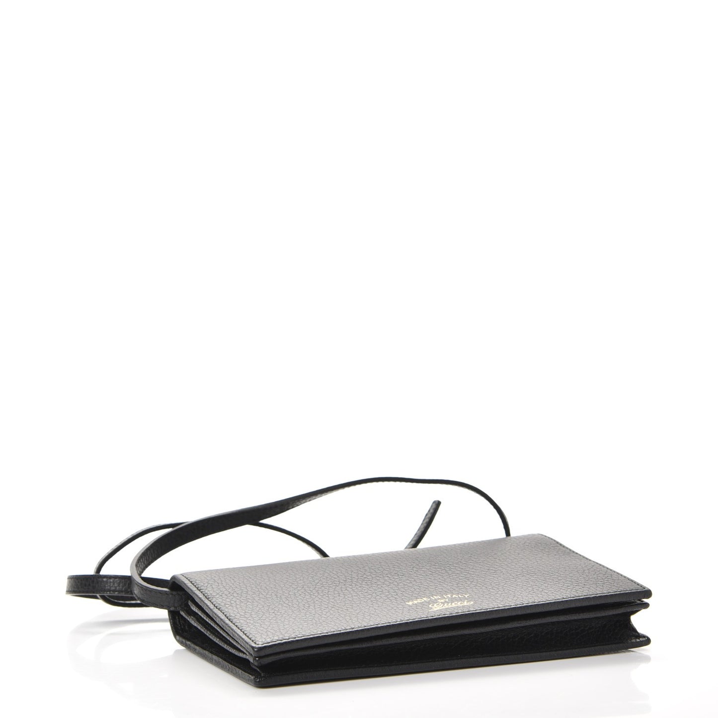 Dollar Calfskin Mini Swing Wallet Bag Black