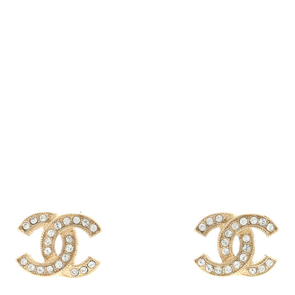 Chanel Crystal CC Earrings Gold 1 of 4
