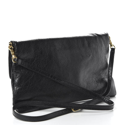 Balenciaga Agneau Giant 12 Gold Hardware Envelope Strap Clutch Black 3 of 10