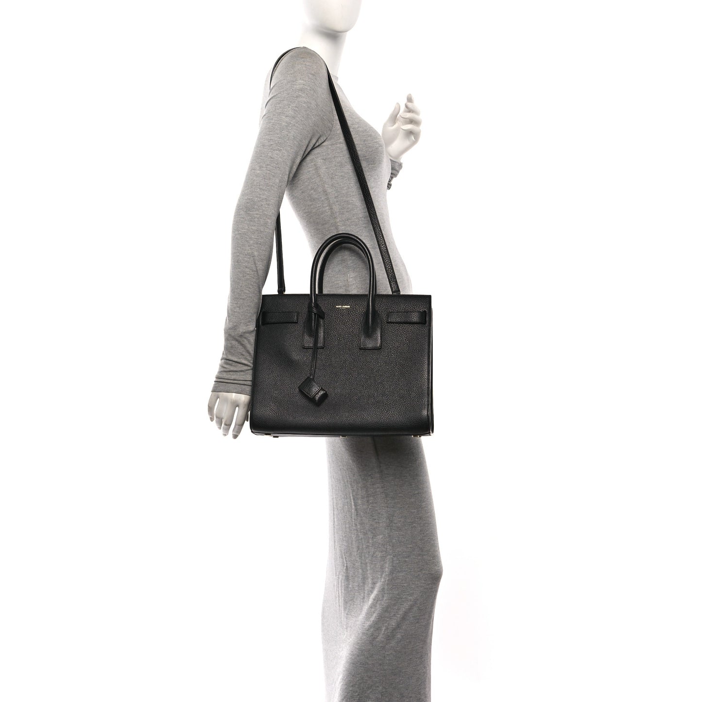 Grained Calfskin Small Sac De Jour Black