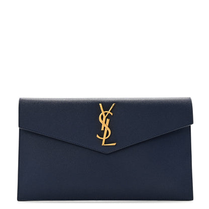 Saint Laurent Grain De Poudre Uptown Pouch Blue Charron 1 of 8
