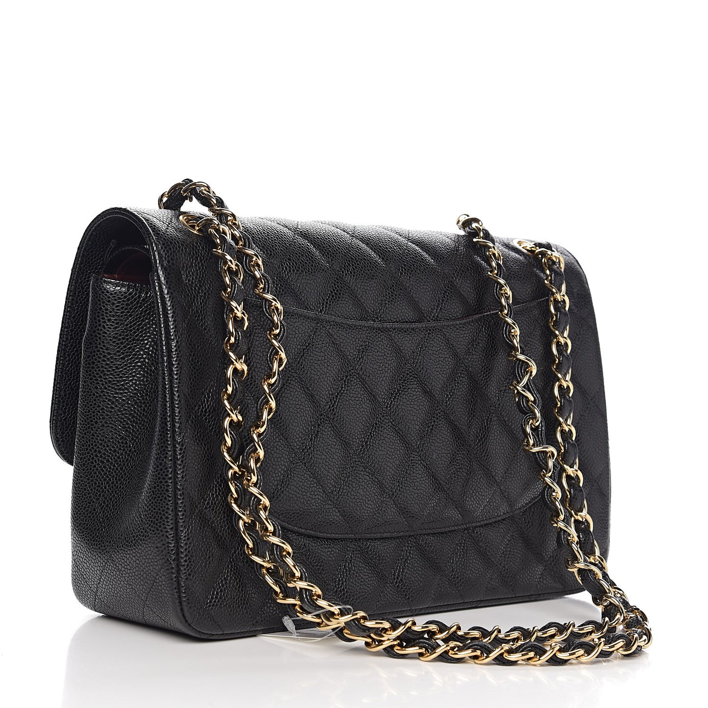 Caviar Quilted Jumbo Double Flap Black