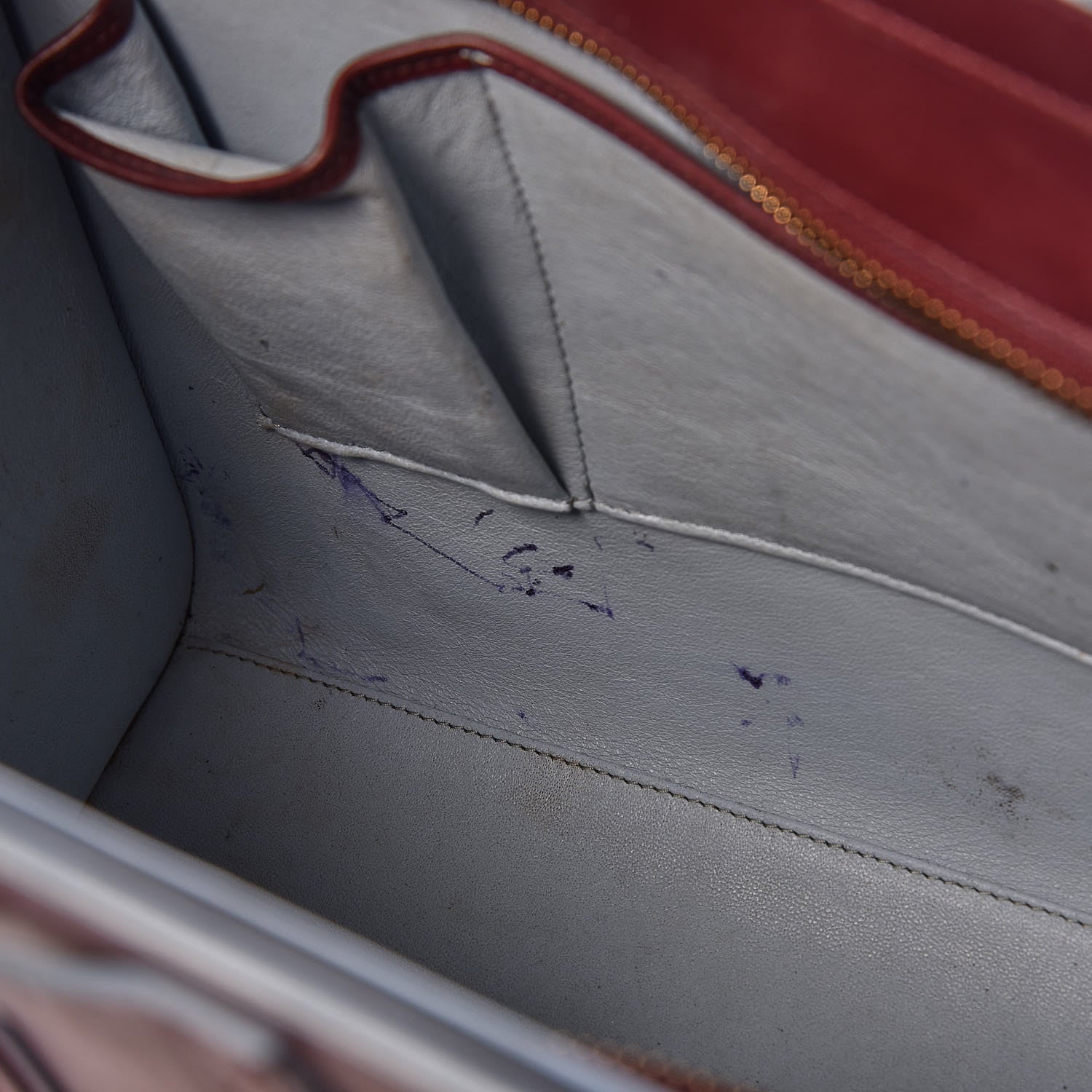 Celine Palmelato Micro Luggage Burgundy Azur Blue 23 of 23