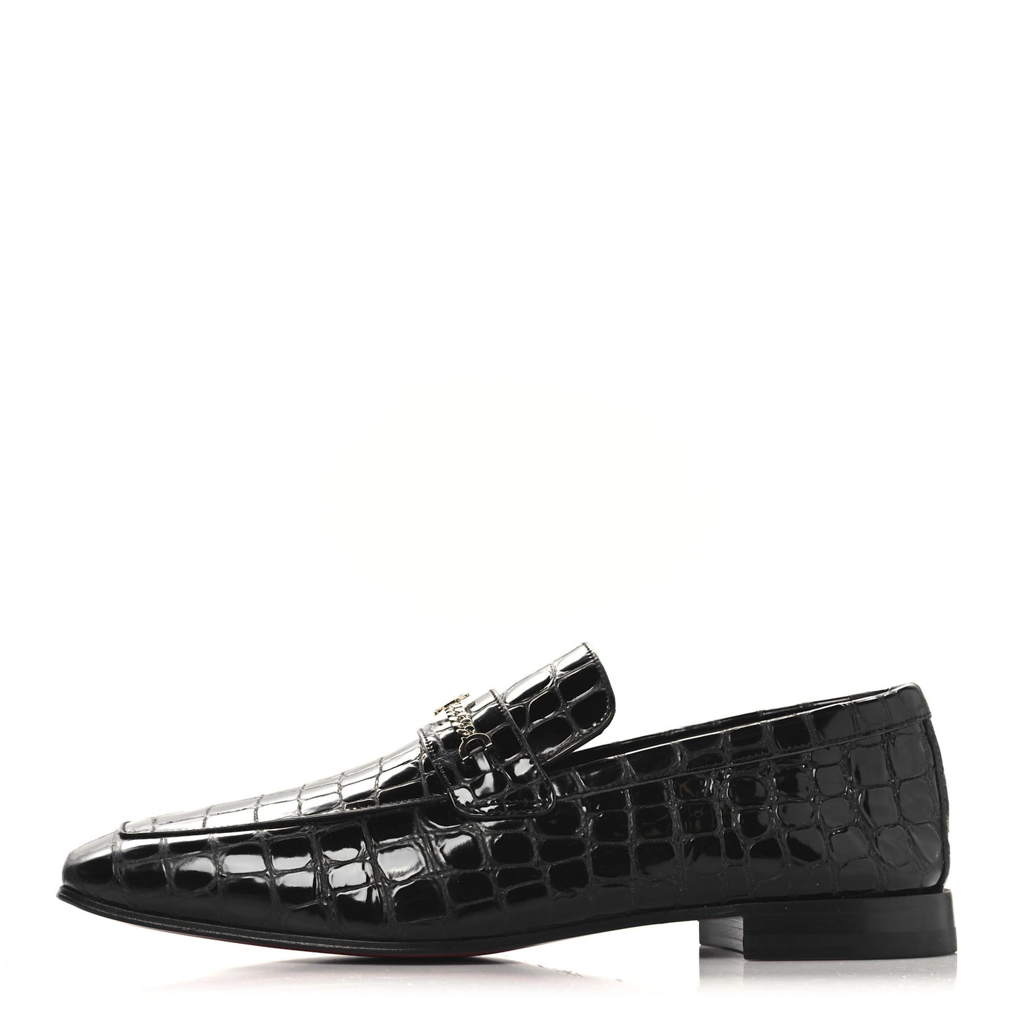 Soft Calfskin Alligator Embossed Mens MJ Moc Loafers 42 Black