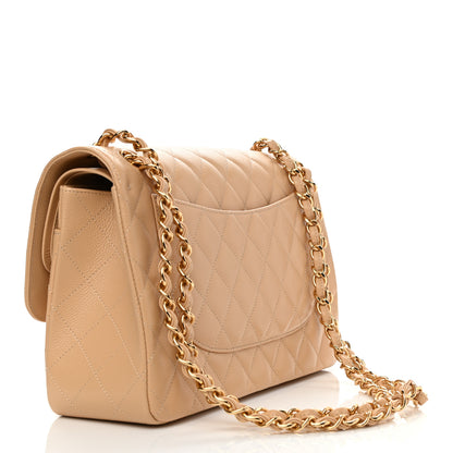Chanel Caviar Quilted Jumbo Double Flap Beige Clair 3 of 10