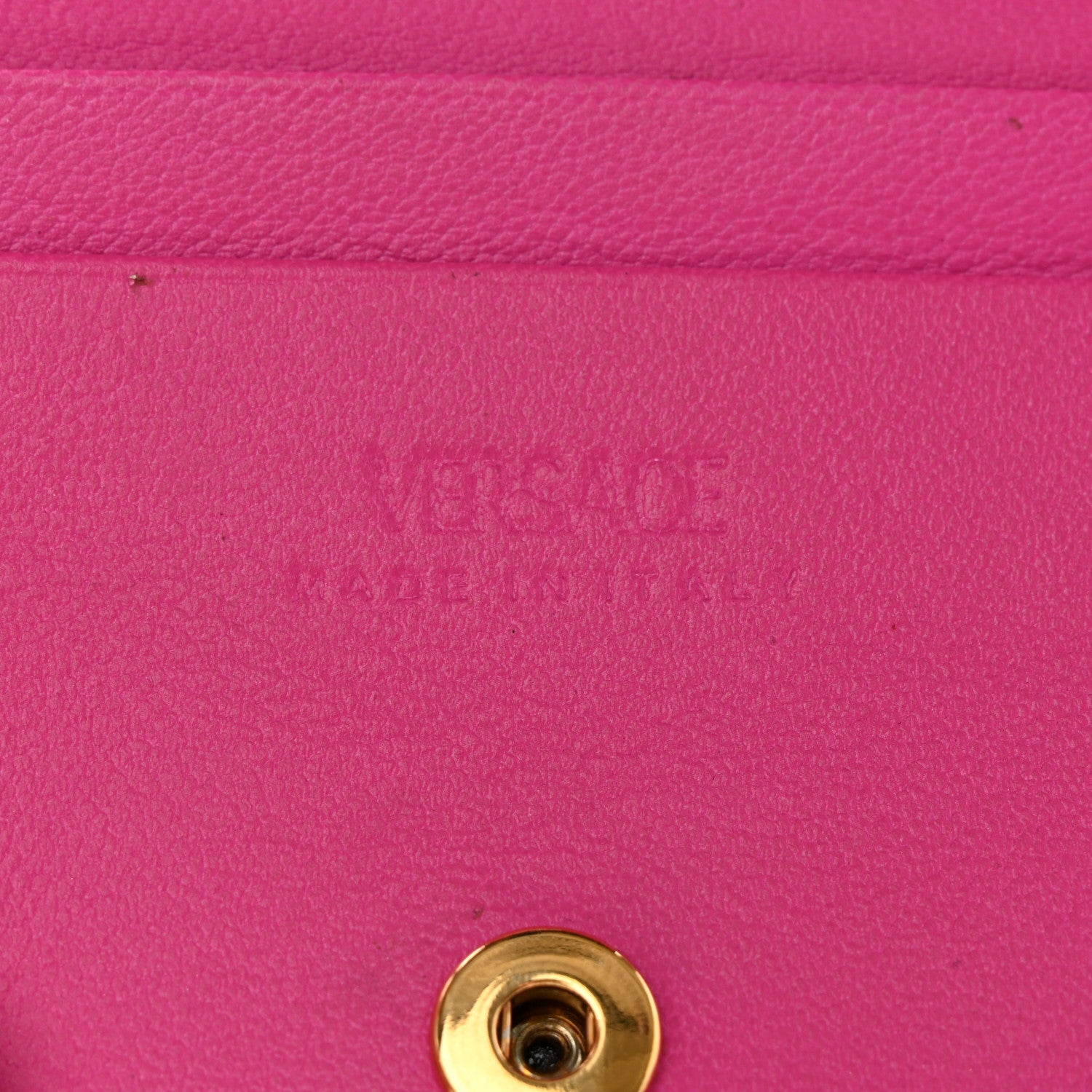 Versace Calfskin Greca Goddess Chain Wallet Pink 10 of 16