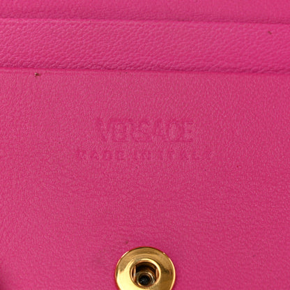 Versace Calfskin Greca Goddess Chain Wallet Pink 10 of 16