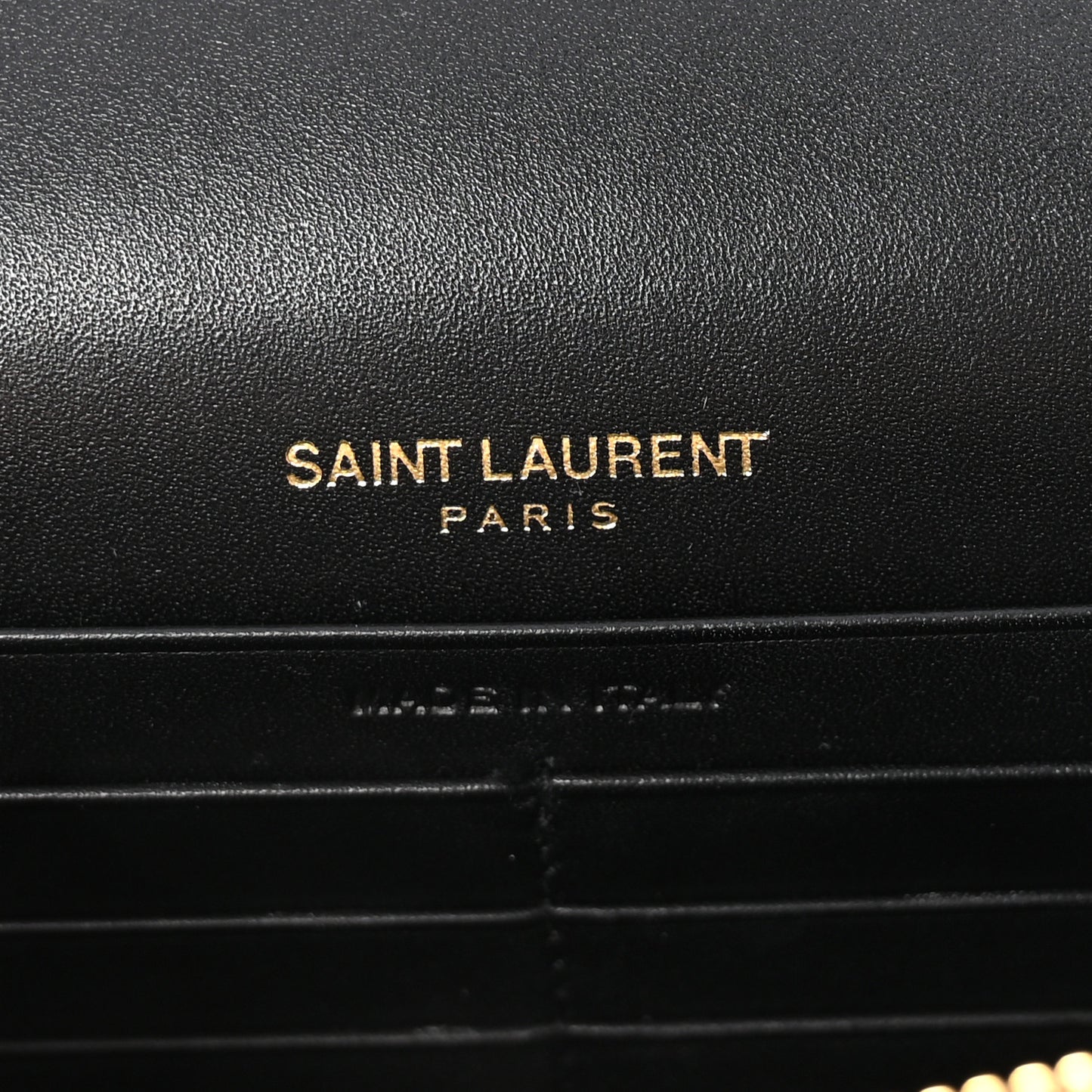 Smooth Calfskin Classic Monogram Kate Tassel Chain Wallet Black