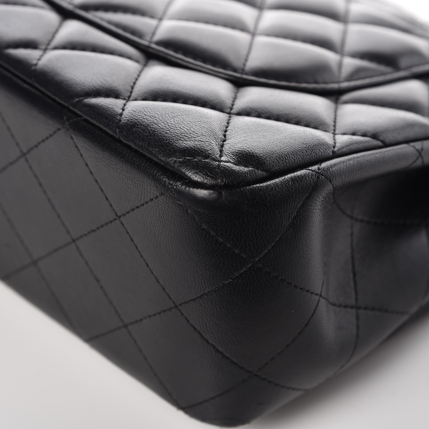 Chanel Lambskin Quilted Jumbo Double Flap Black 11 of 12