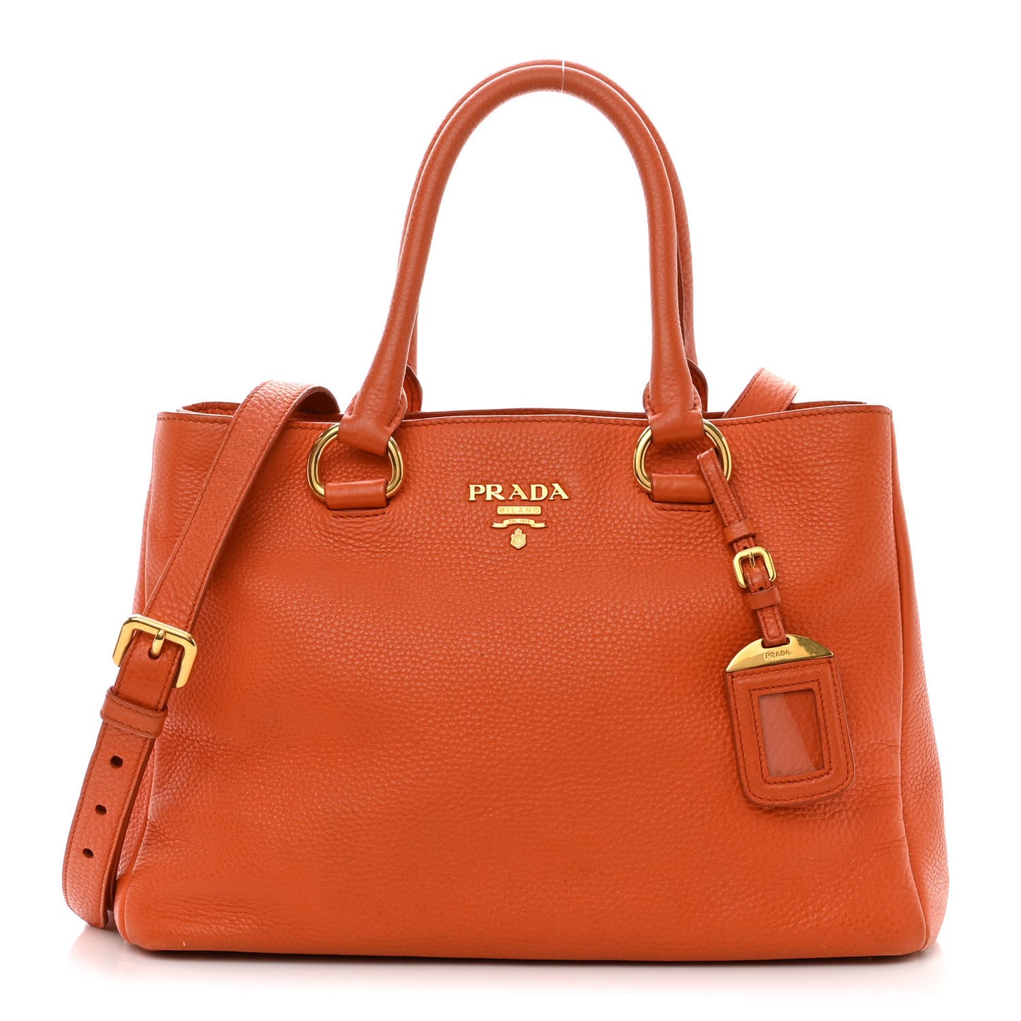 Vitello Daino Shopping Tote Papaya