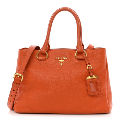 Prada Vitello Daino Shopping Tote Papaya 1 of 13