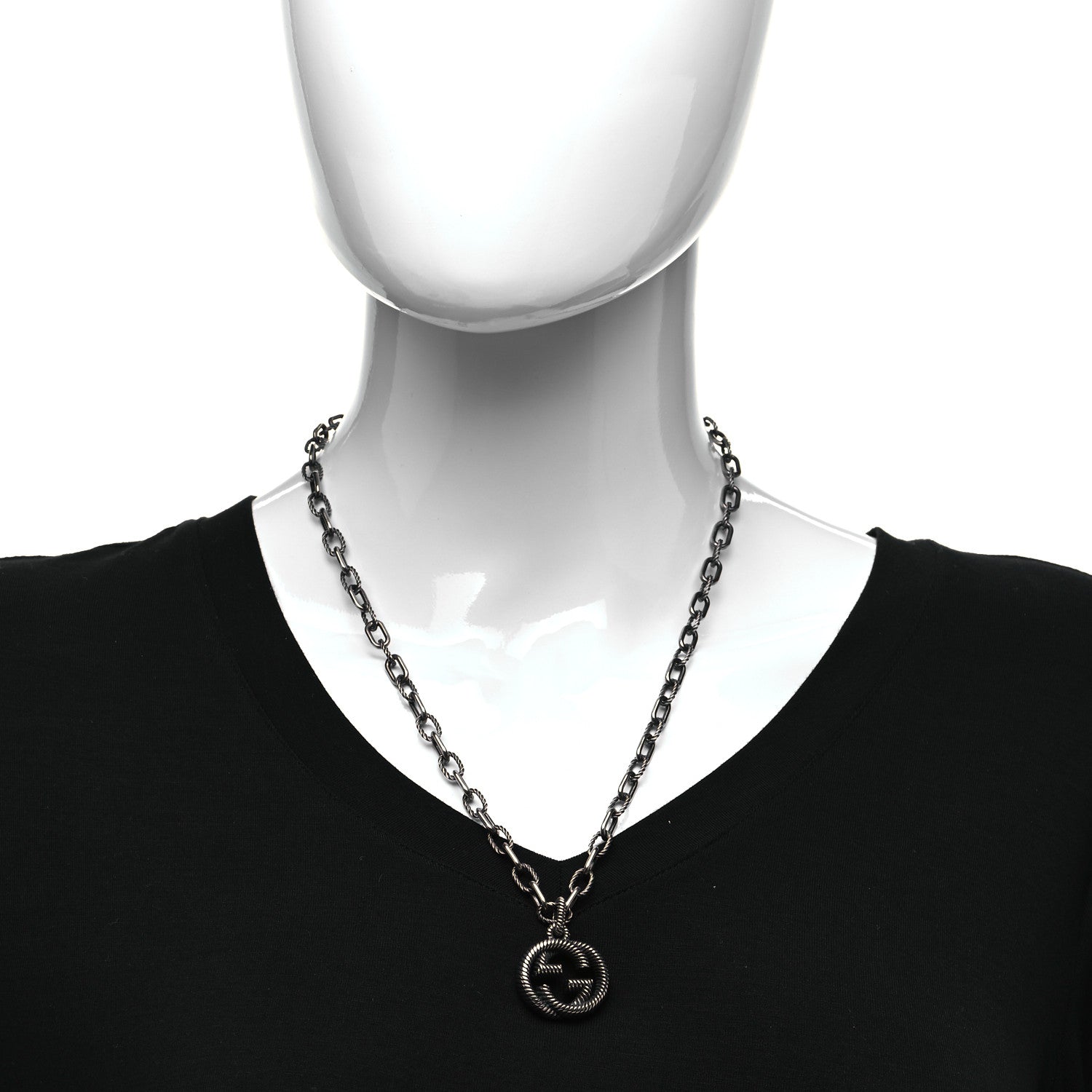 Gucci Sterling Silver Small Interlocking G Pendant Necklace 2 of 6