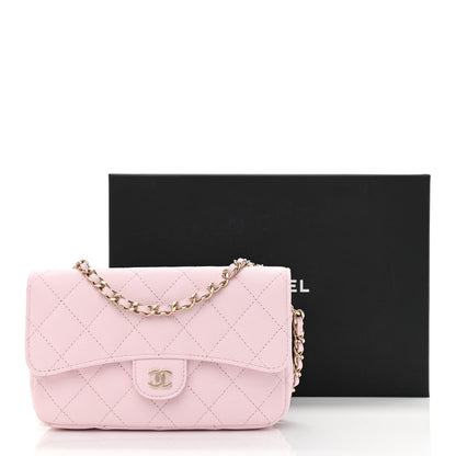 Chanel Caviar Quilted Flap Phone Holder With Chain Light Pink 13 of 13