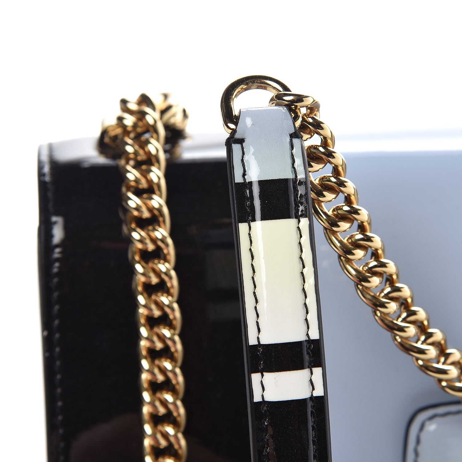 Dolce & Gabbana Patent Rosalia Shoulder Bag Navy White 8 of 8